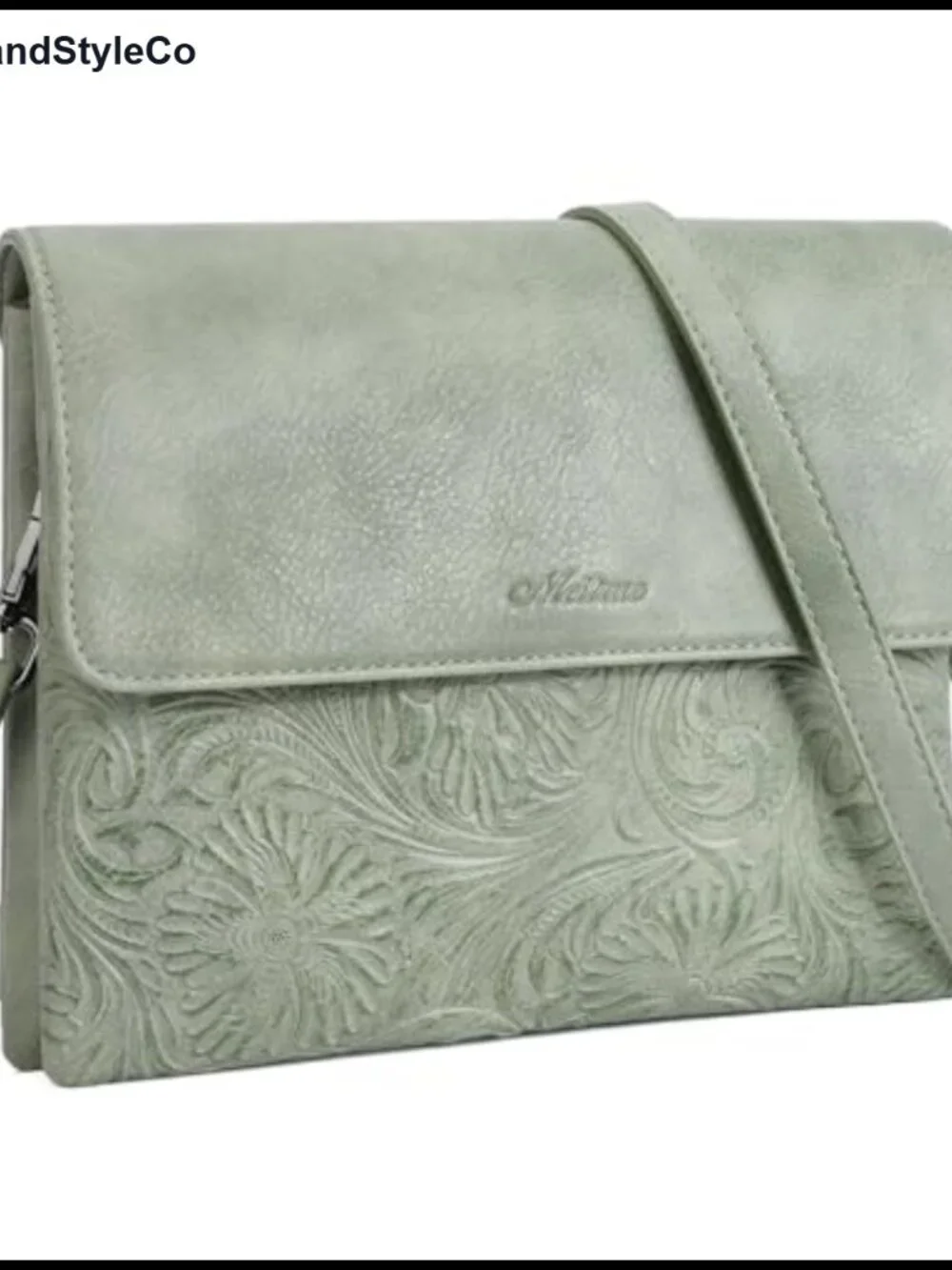 Vegan Leather Small Crossbody Bag with Adjustable Strap